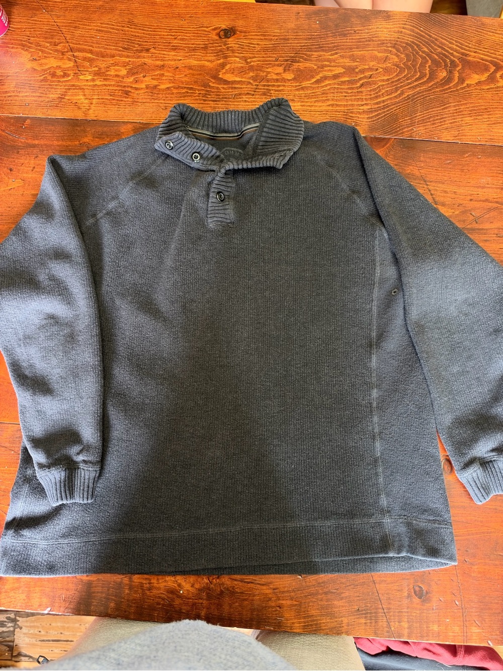 Tommy Bahama Charcoal Button-Neck Knit Cardigan Sweater